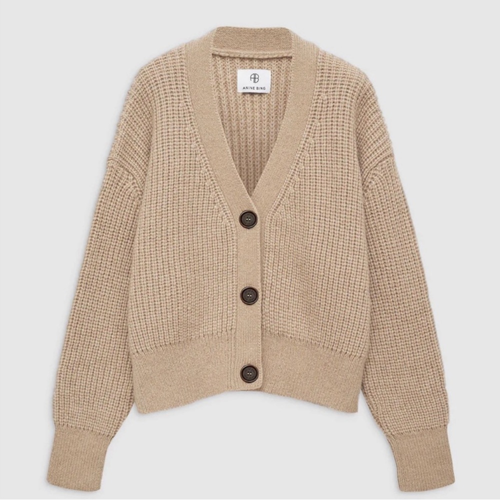 ANINE BING Maxwell Cardigan in Camel XS